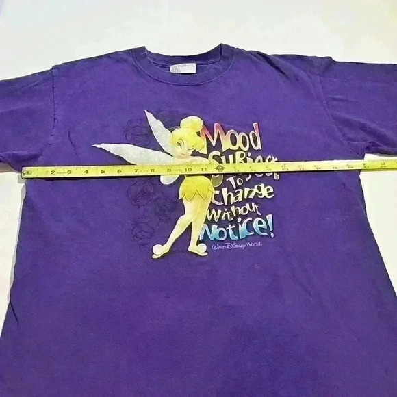 Vintage 90s Walt Disney Tinker Bell Peter Pan Graphic Quote T-Shirt Size Large - Picture 6 of 10